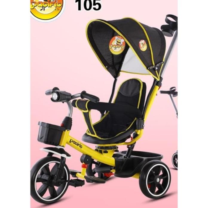 Sepeda Roda Tiga Pacific Jr 105 Trike Stroller Headlight Ic Music Promo R10
