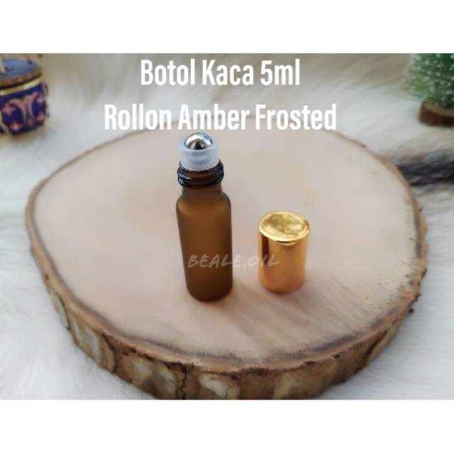 Botol Roll on Frosted Amber Frozen Roller Kaca Amber / Botol Kaca Roller Amber / Botol Coklat Rollon