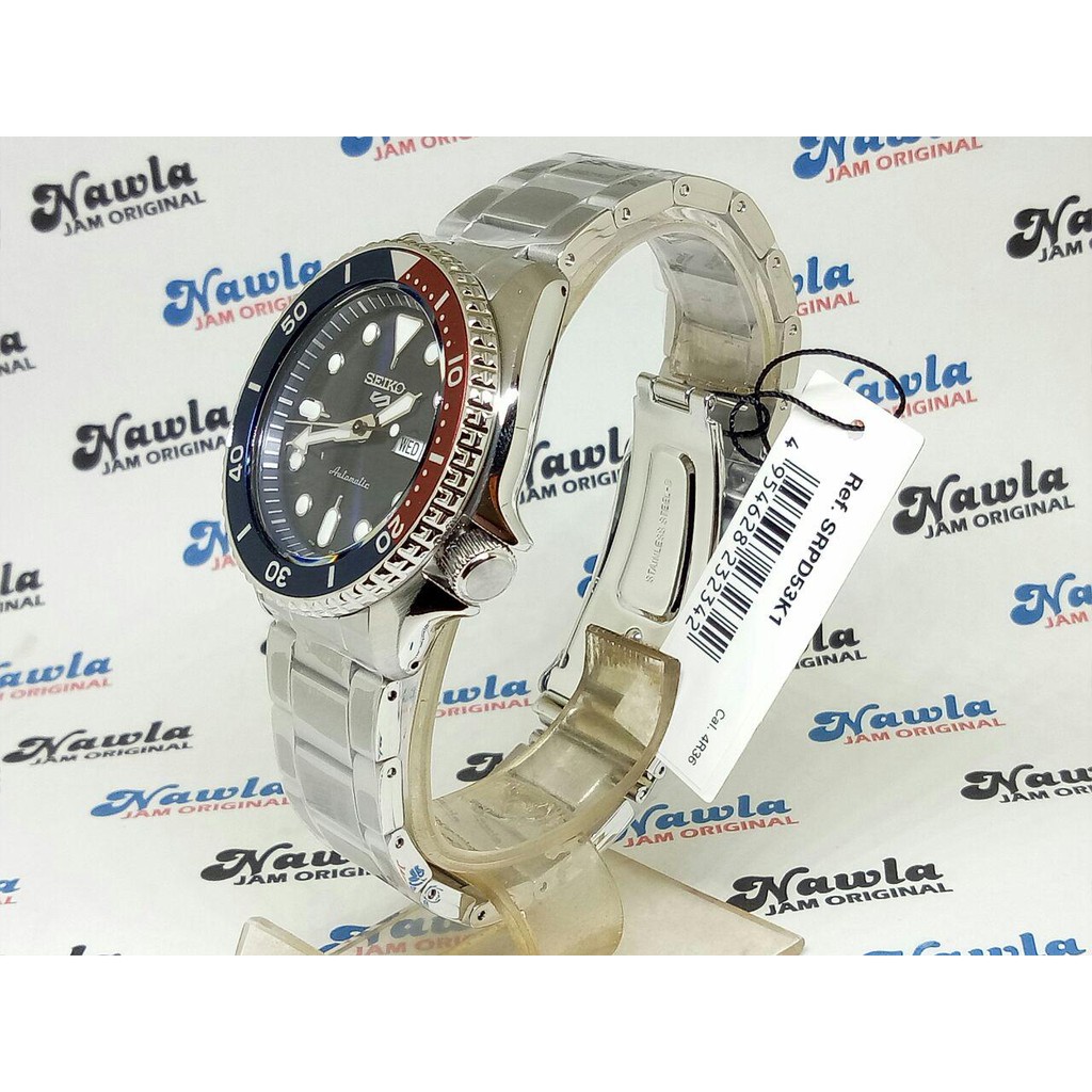 Seiko 5 Sports SRPD53K1 Automatic Pepsi - Jam Tangan Pria SRPD53