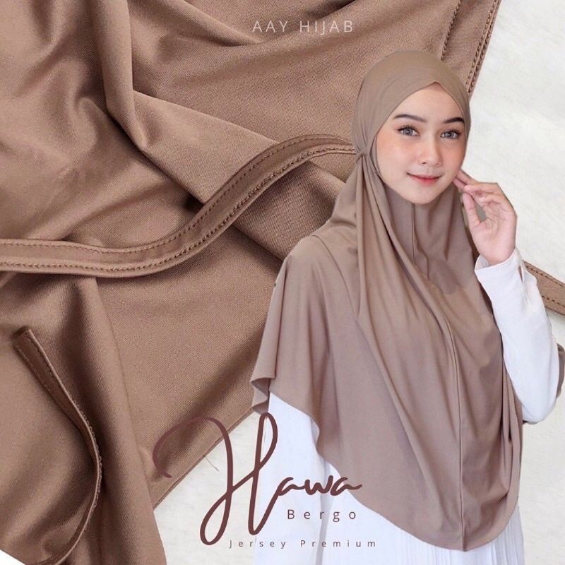 Hijab Bergo Jersey Tali Instan - Hijab Bergo Jersey Premium - Hijab Bergo Premium - Hijab Khimar