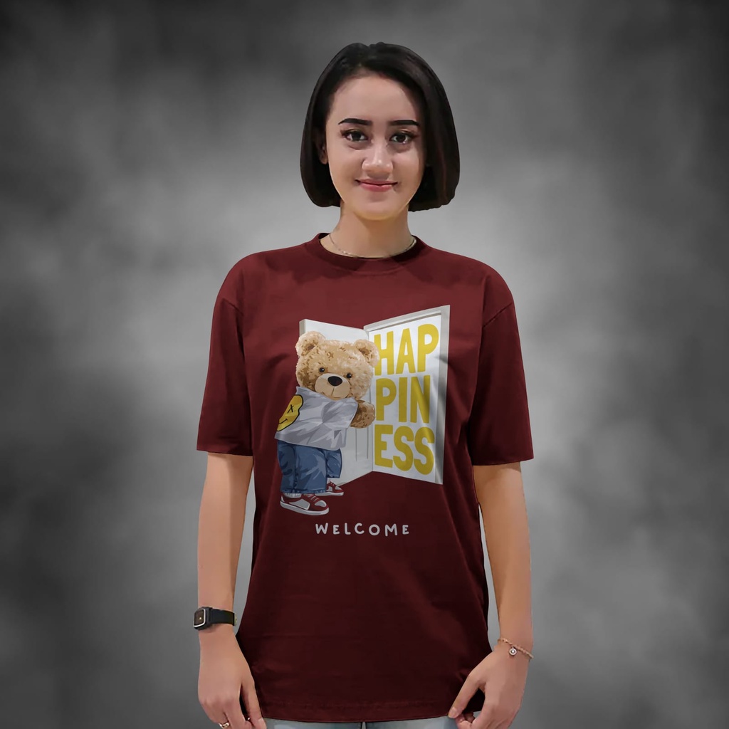 Kaos Wanita Lengan Pendek Hi Bear Warna Hitam Atasan