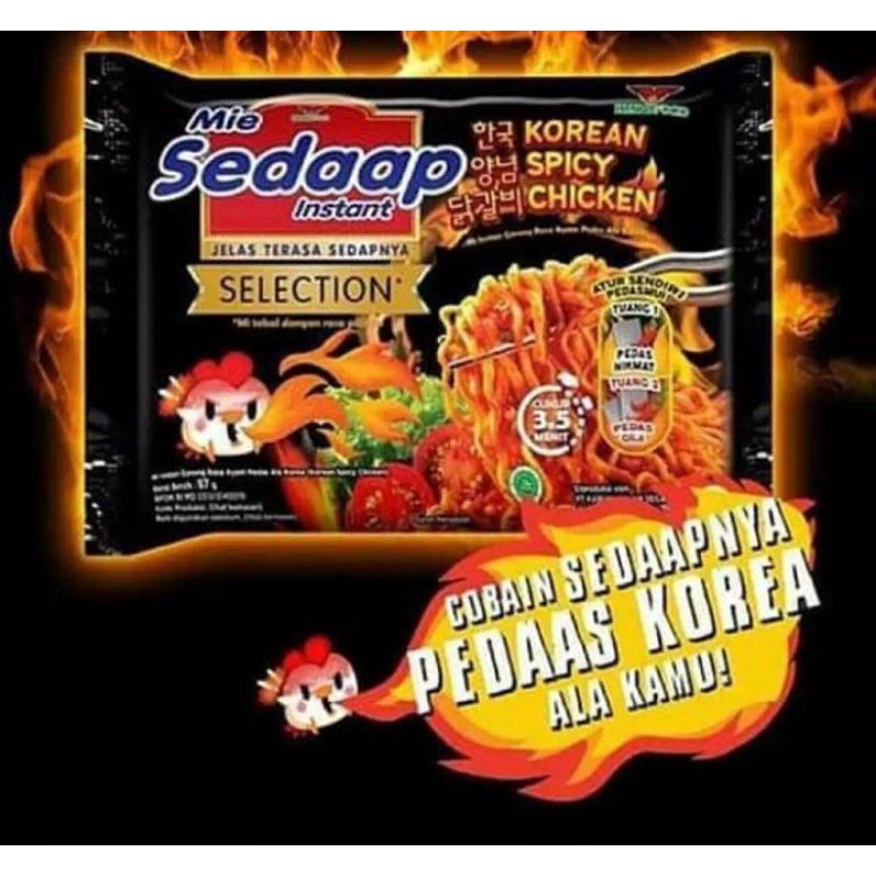 

Mie Sedaap Selection Korean Spicy Chicken 1 Dus isi 40pcs