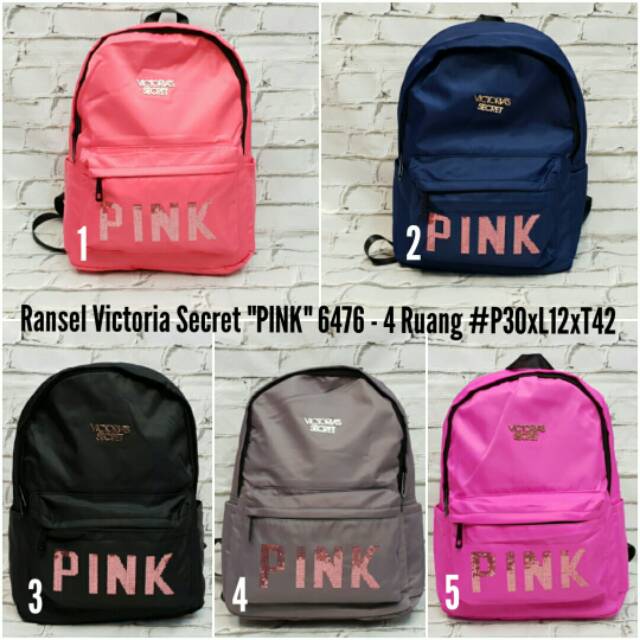 Tas Ransel VK Pink 6476 Victoria secret 4Ruang. 30x12x42cm. 165ribu