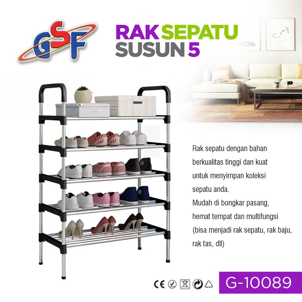 Rak Tempat Sepatu Sandal 5 Susun Lima Portable GSF G 10089 / GSF 4105