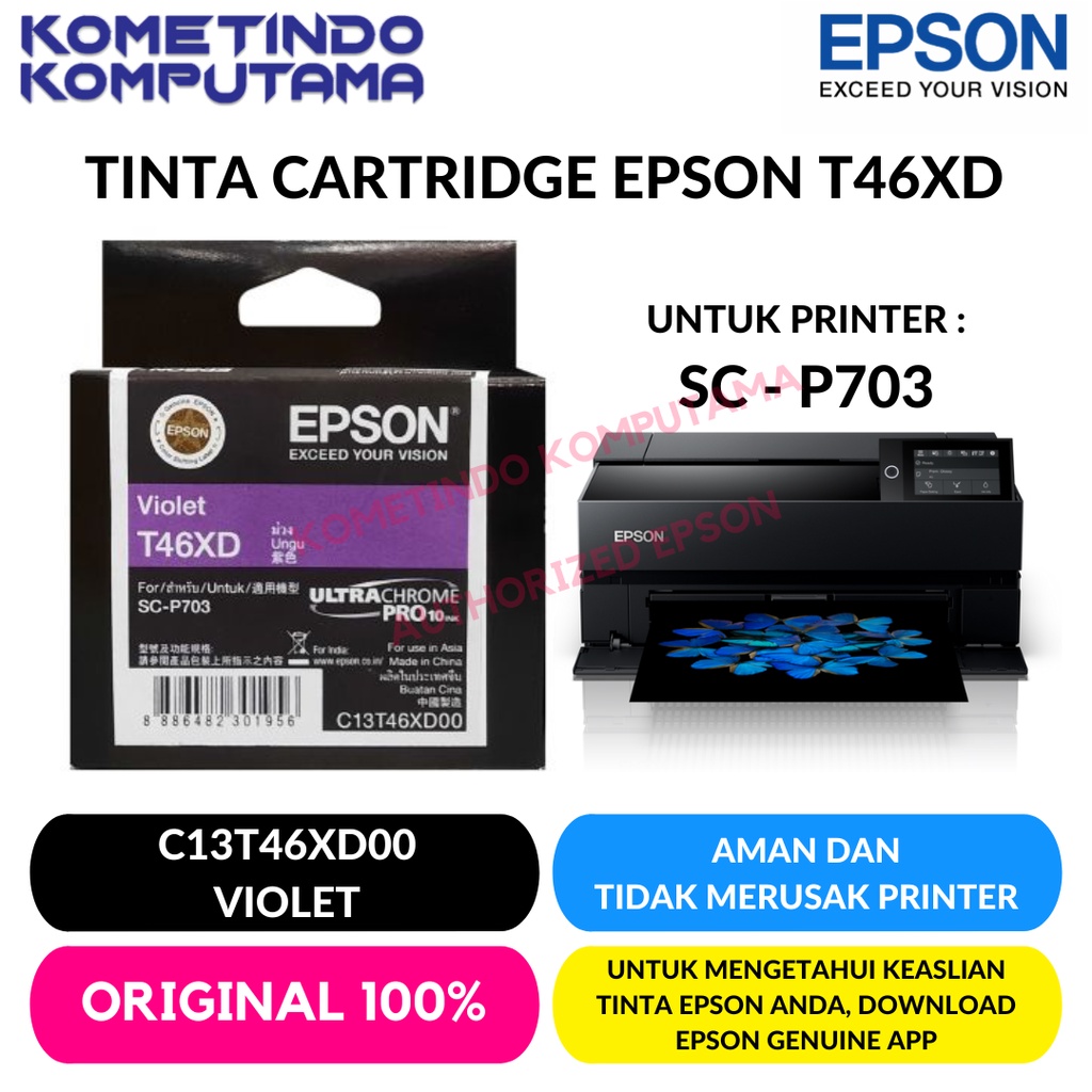 VIOLET TINTA CATRIDGE EPSON SureColour SC-P703 C13T46XD00 ORIGINAL 100%