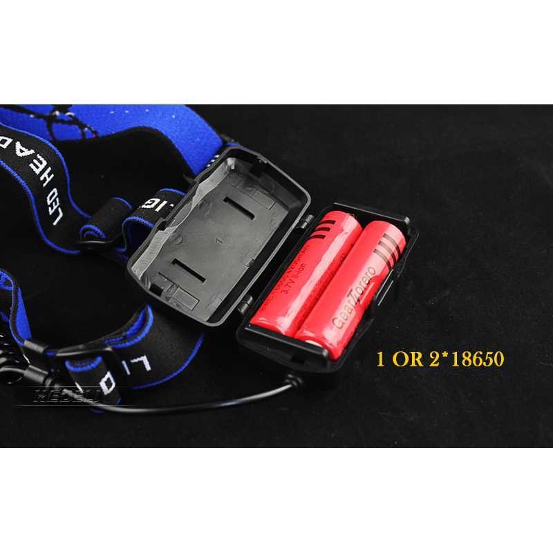 Senter Headlamp 1 LED Cree XM-L T6 3000 Lumens Hitam