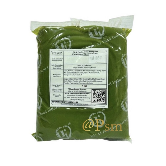 

gr011ttr Yu Ai Bun Filling Kacang Hijau Dan Pandan 1 Kg Sv012Ss