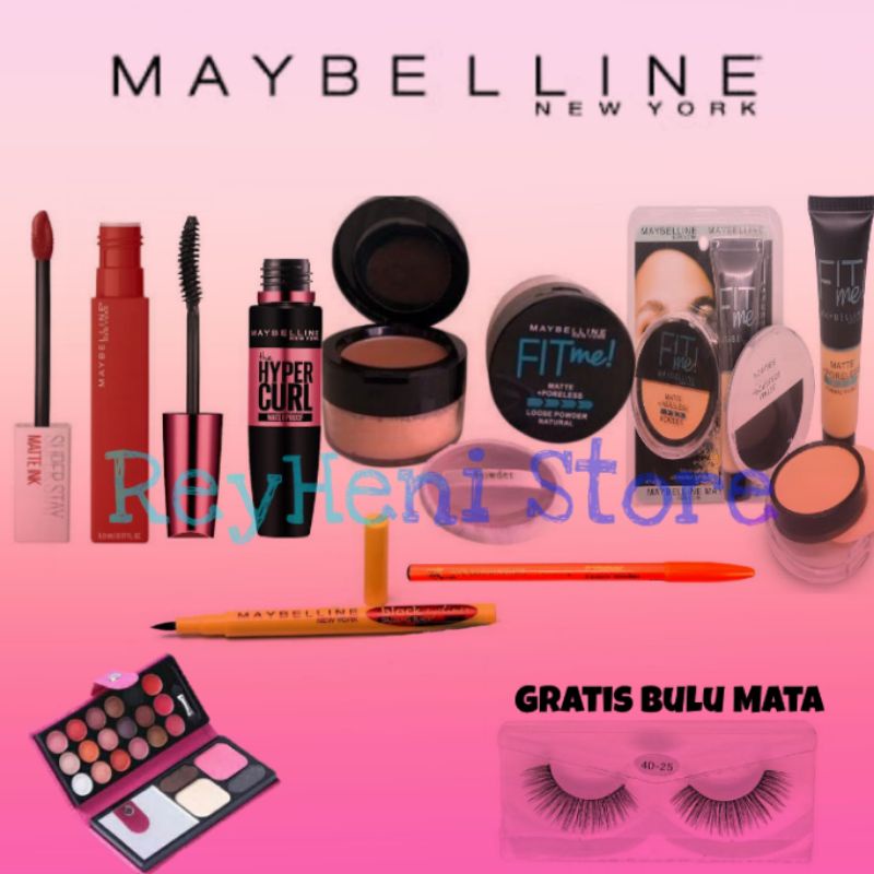 Maybelline - Paket Kosmetik Maybelline Lengkap - Kosmetik Wajah - Paket Set & Kecantikan Wanita Mura