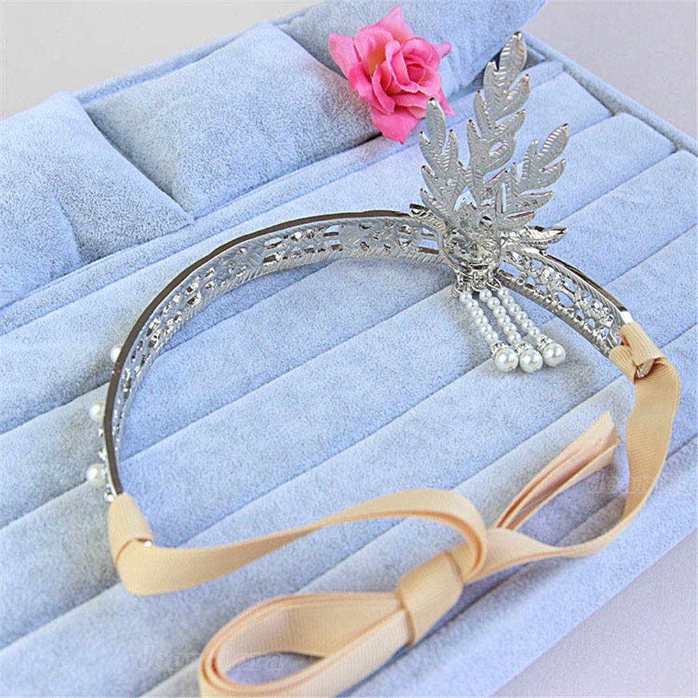 Bride Pearl Crown Hair Tie European and American Headdress Headband