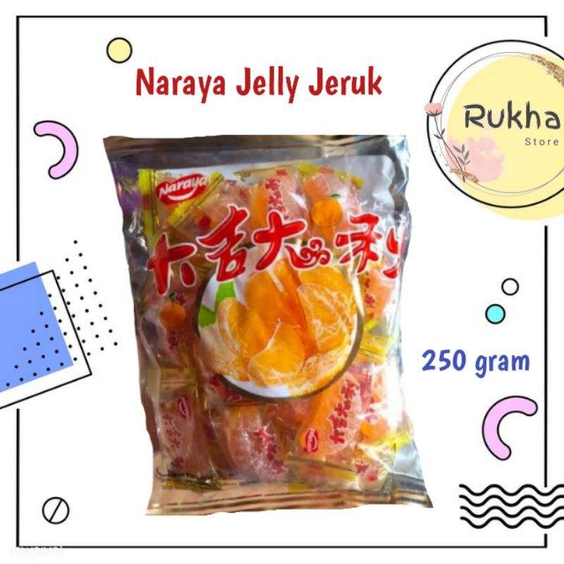 

NARAYA JELLY ORANGE 250 gr HALAL/ NARAYA JELLY JERUK / MANDARIN ORANGE JELLY CANDY / SNACK