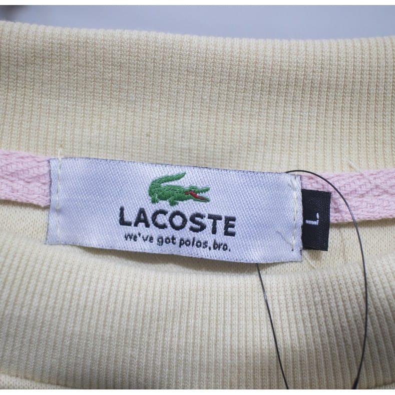 CREWNECK L4COSTE logo bordir timbul full tag jaket sweater casual terbaru terlaris