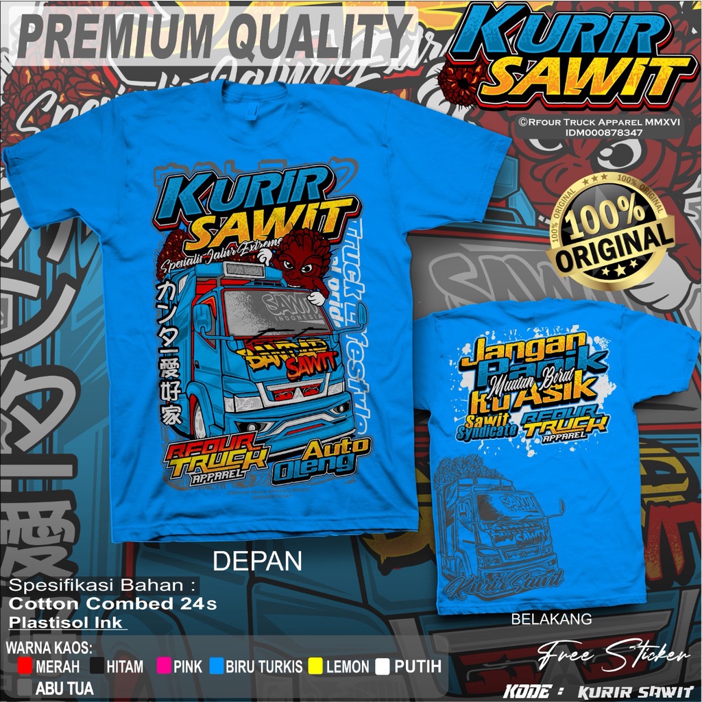 PROMO/OBRAL KILAT/BAJU KAOS TRUK KURIR SAWIT KAOS TRUCK SAWIT KAOS TRUCK OLENG BAJU KAOS TRUCK OLENG KAOS TRUCK MANIA KAOS GAMBAR TRUCK SAWIT  KAOS TRUCK BANDAR SAWIT ORIGINAL RFOUR TERBARU COTTON COMBED 24S SABLON PLASTISOL