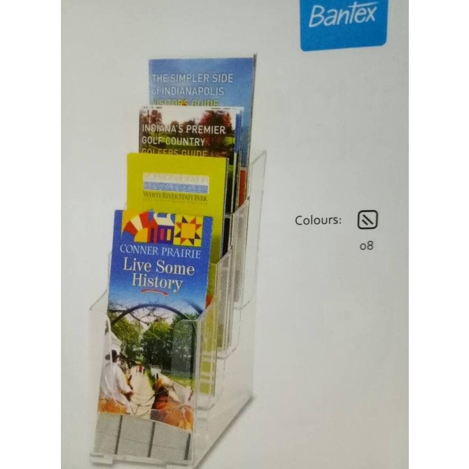 

Office & Stationery | Document Organizer | Tempat Brosur Acrylic Letter Size Deflecto 4 Tier Multi Pocket | Best Seller