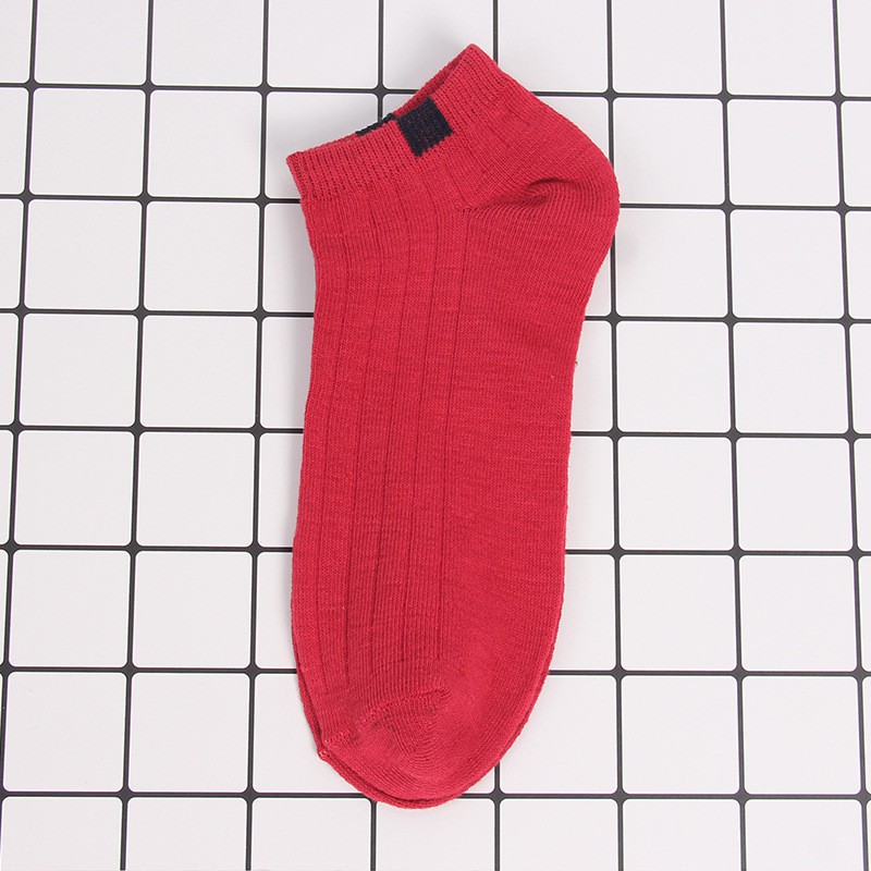 【CT】Kaos Kaki Polos 6 Garis Unisex Fashion Wanita/Pria Kaos Kaki  Murah #kk 16-Merah