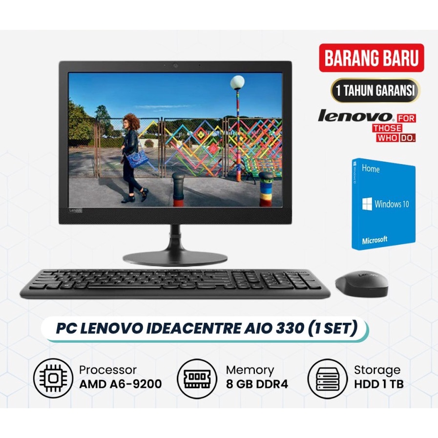 Desktop Lenovo All In One 330-20AST AMD A6 9200/8Gb/1Tb/19,5&quot;/Win10 - PC AIO Lenovo 330