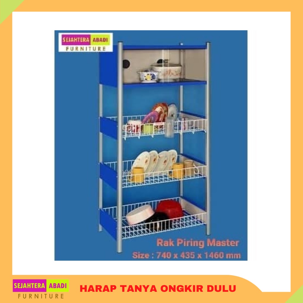 Rak Piring Master 4 Susun Murah kitchen set lemari dapur rak dapur lemari aluminium kaca sliding rak