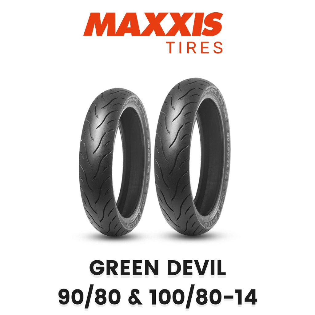 paket ban maxxis green devil 90/80 & 100/80 14 matic vario tubeless