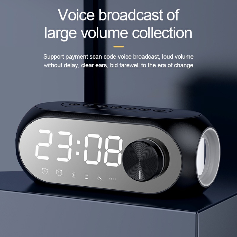 S8 Wireless Bluetooth Speaker Super Bass Stereo HIFI Audio Subwoofer Alarm Clock Speaker Smart Bluetooth Speaker