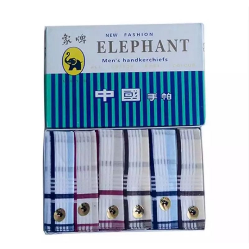 COD...1 PACK (ISI 6 PCS) SAPUTANGAN/SELAMPEK MERK CAP GAJAH(ELEPHANTS)