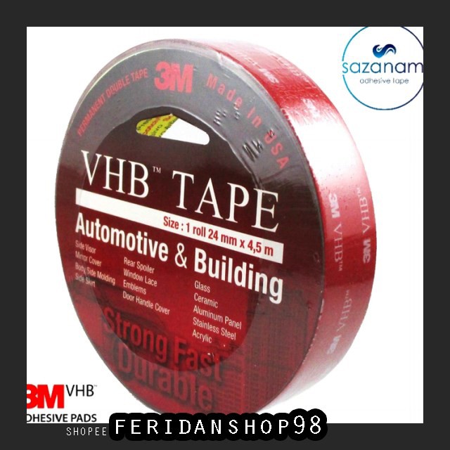 

BT122 DOUBLE TAPE BUSA BEST 3M VHB 24MM X 4.5M FOAM TAPE BY FERIDANSHOP98