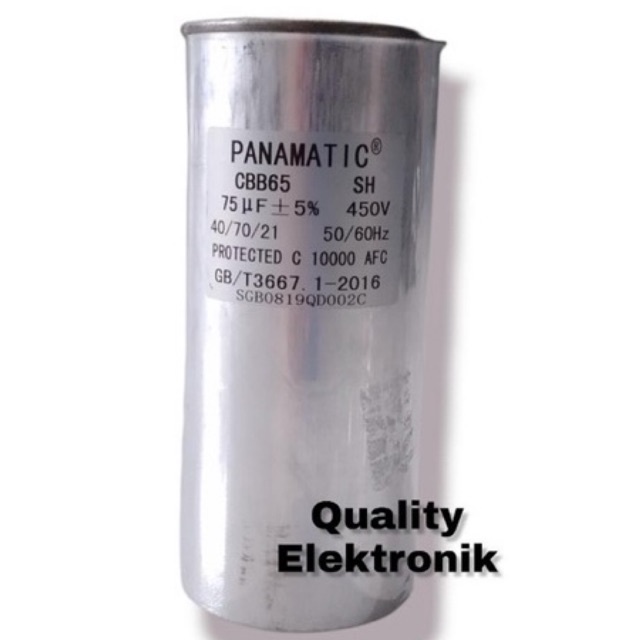 CAPACITOR KAPASITOR 75uf 60uf + 5% 450VOLT CBB65 PANAMATIC