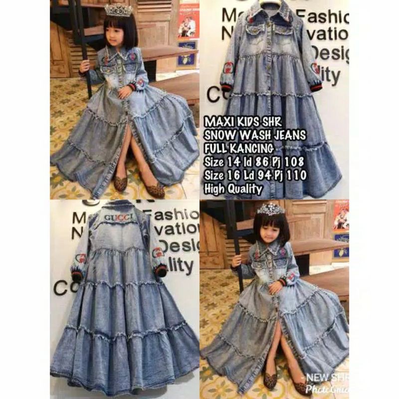 SHR GAMIS JEANS ANAK / GAMIS ANAK IMPORT / DRESS FASION ANAK
