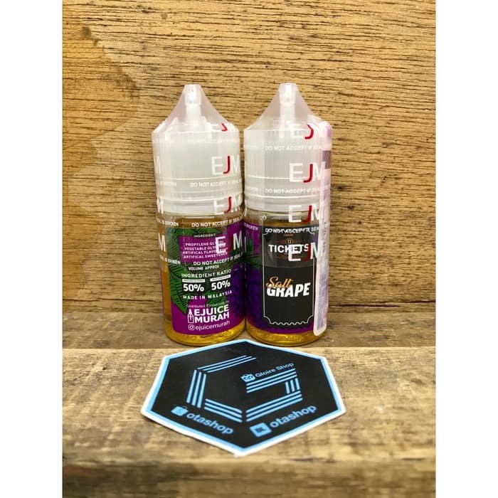 Salt Nic EJM Tickets Grape 30ml 35mg liquid pod vape ticket pod pods vapor ejuice murah premium