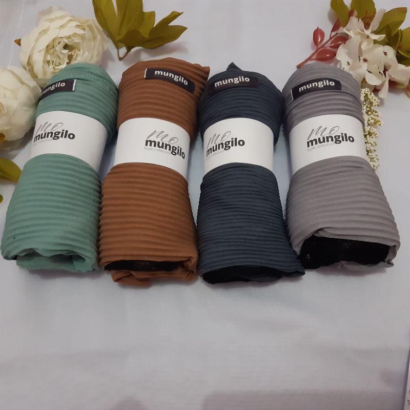 MUNGILO Hijab Collection– Pashmina Plisket Lidi Renda Brukat Premium Diamond