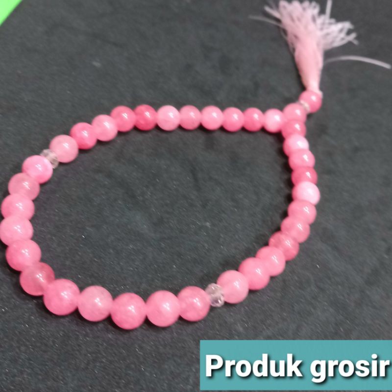 TASBIH BATU PINK ROSE QUARTZ 8MM 33BUTIR