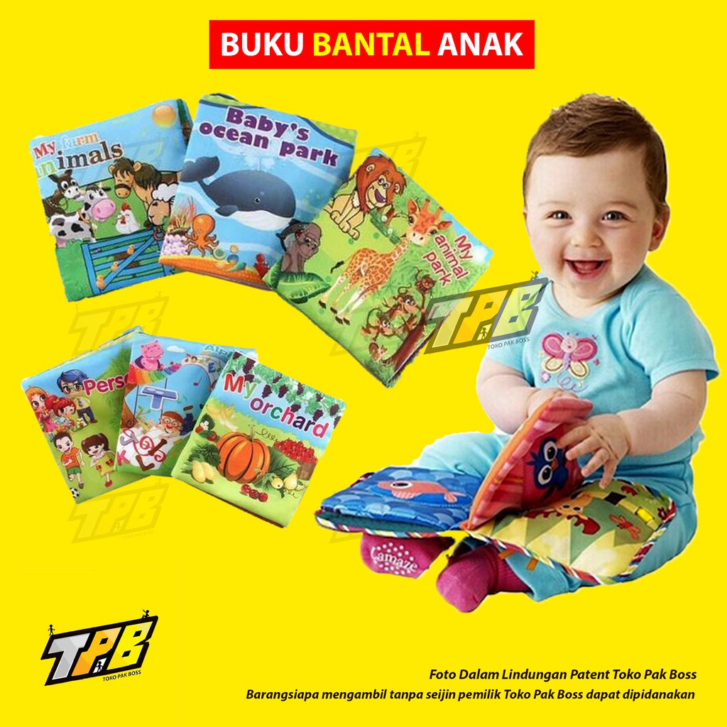 Bantal Buku Bayi Anak Balita Cerita gambar Edukatif  Buku 