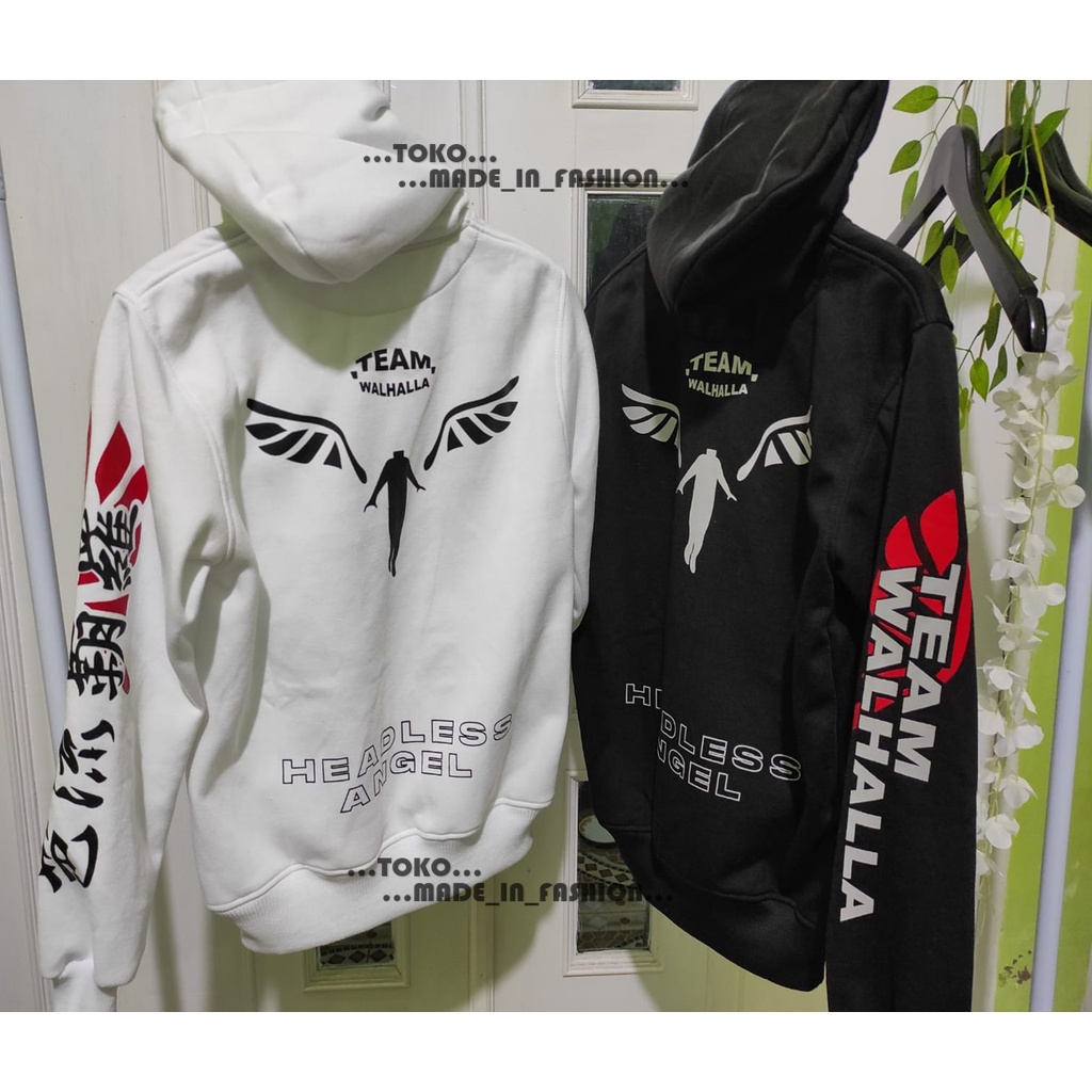 JAKET SWEATER HOODIE VALHALLA TOKYO REVENGERS / JAKET HOODIE TEAM VALHALLA WALHALLA TOKYO MANJI