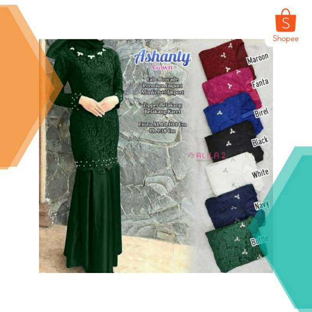 Brukat Duyung ASHANTY GOWN/bisa sragam/brokat dress/maxy brokat Elegan