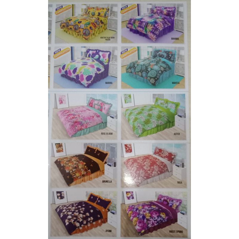 Sprei California King 180x200 cm 3D 3in1 Disperse Kualitas Premium