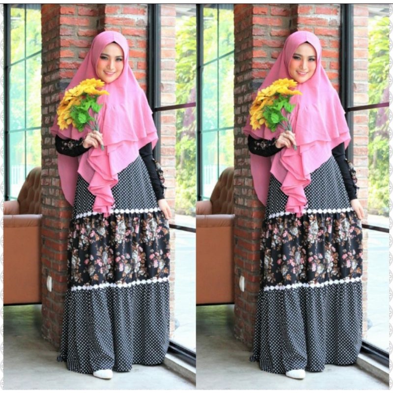NEW AYUNDA Gamis Syari Busui Jumbo Ld 120+ Set Khimar Ceruty