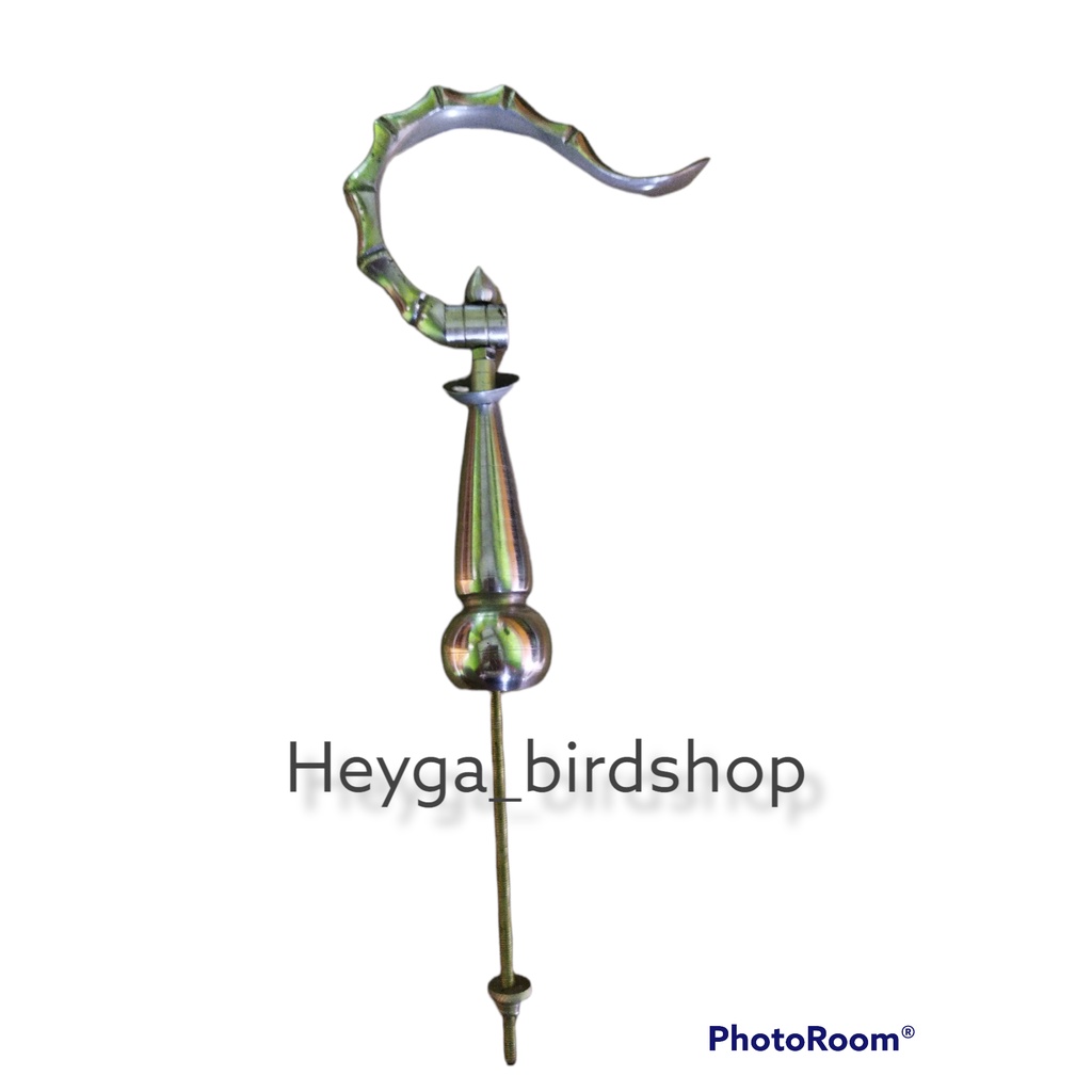 GANTUNGAN SANGKAR LIPAT BAMBU + PION KERUCUT ANTI KARAT SANGKAR KANDANG BURUNG MURAI LOVEBIRD PLECI 