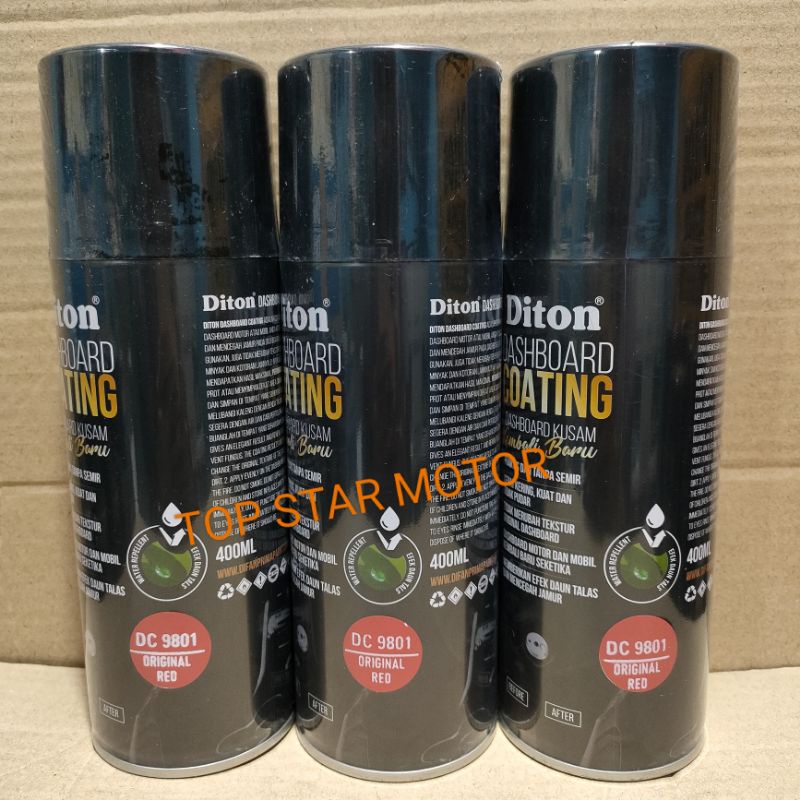 Diton Dashboard Coating Original Red 9801 DC 9801 400ml Pilok Pilox Cat Diton Dashboard Coating Cat Semprot Dashboard Coating