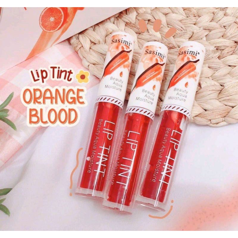 LIP TINT  SASIMI MAKE UP THAILAND ORANGE BLOOD LIPTINT BEAUTY AQUA SUPER MOISTURIZING NO.S848