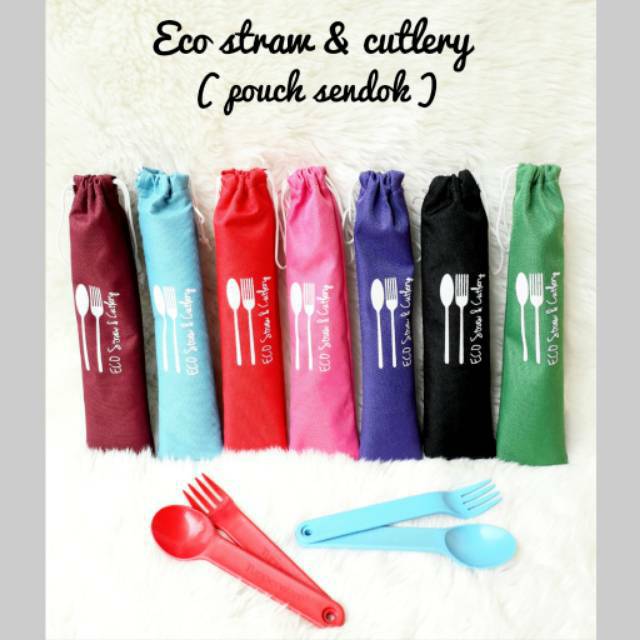 pouch sendok  / tas sendok/Eco straw &amp; cutlery / pouch sendok