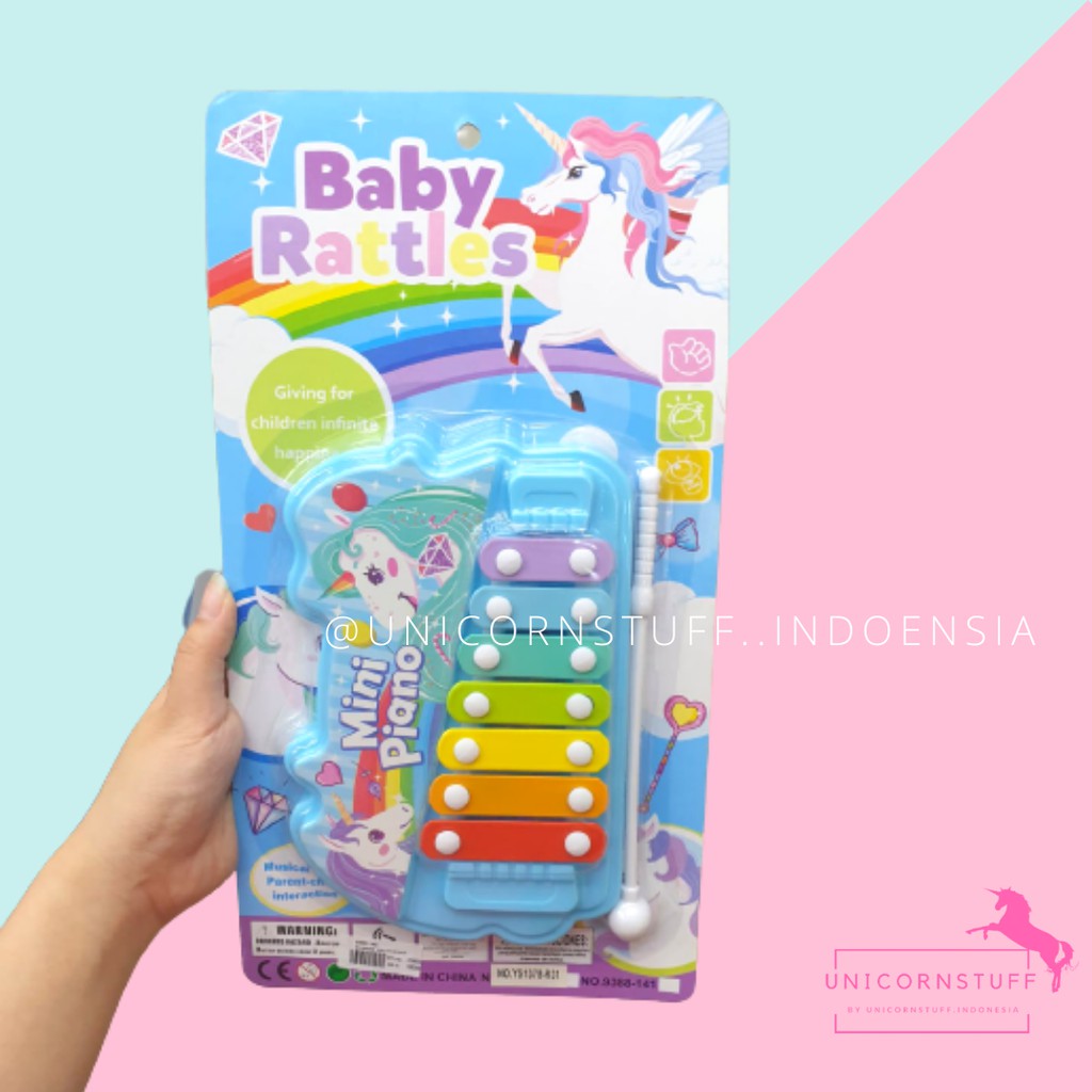 Mainan Anak Kado Unicorn Hadiah Ulang Tahun Mini Piano Musik Perempuan Cewek Motorik