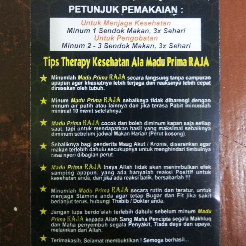 MADU RAJA 500 GRAM - MADU HITAM PAHIT SUPER