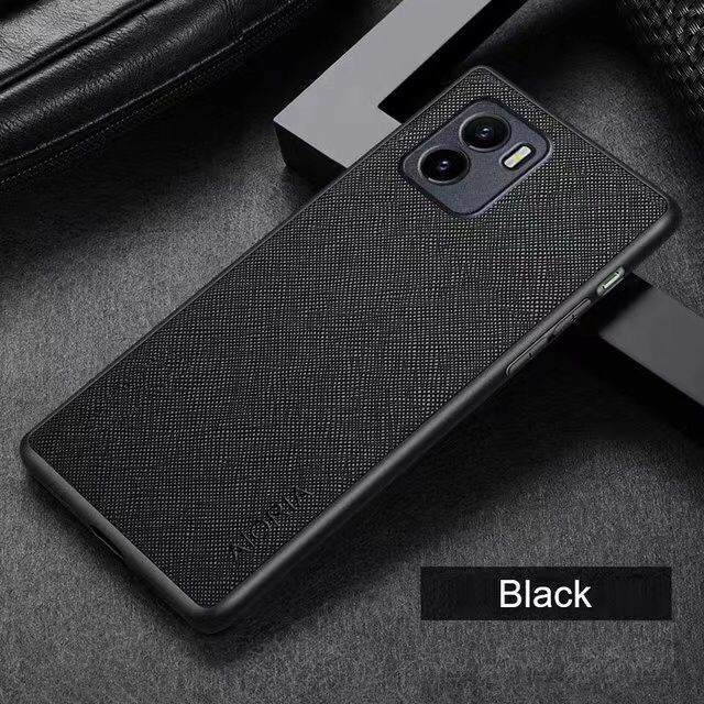 VIVO Y01 SOFTCASE CANVAS CROSS PATTERN COVER SILICONE SOFT CASE - BLACK