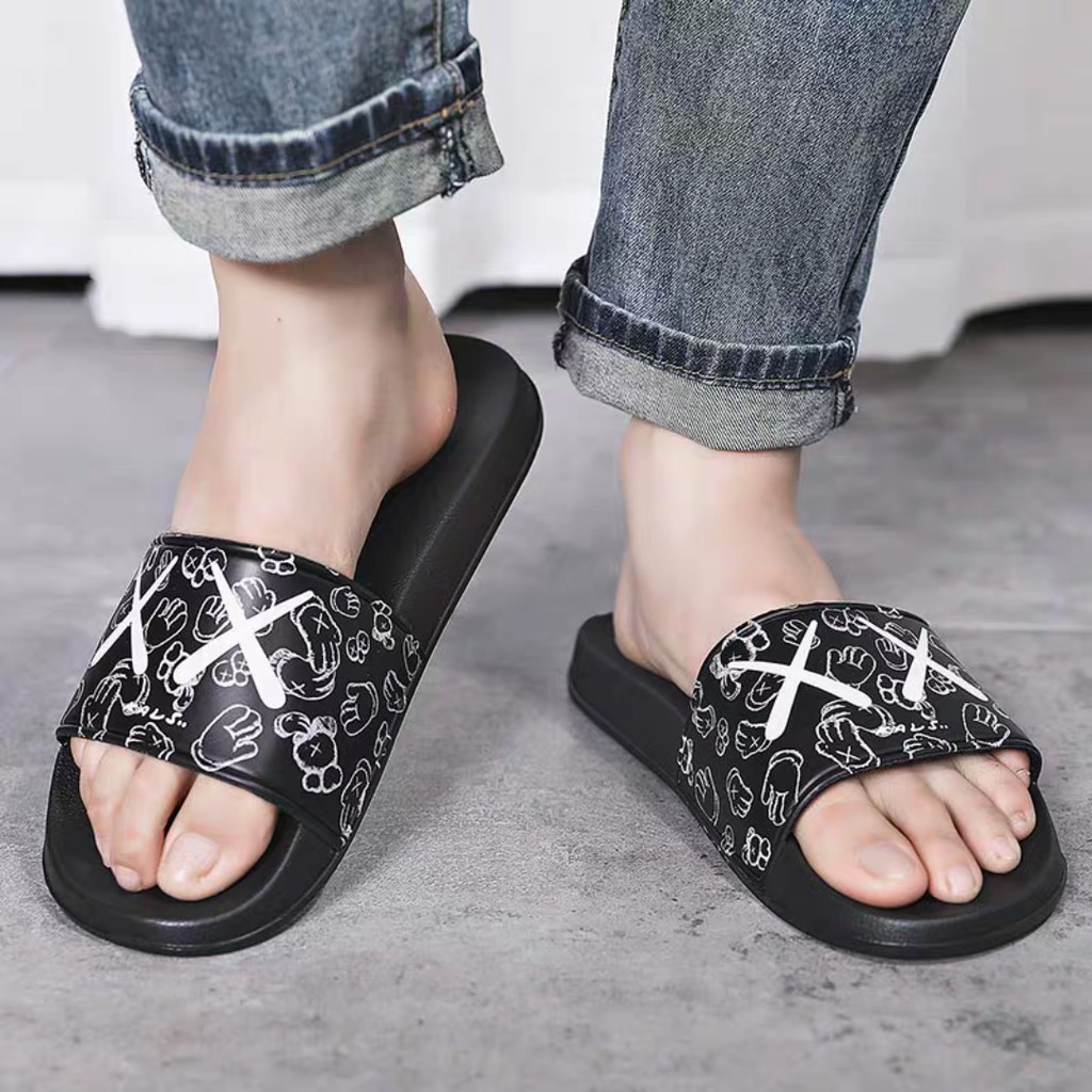 Sandal pria Slide slop karet XX terbaru Sendal Flat Cowok Slop