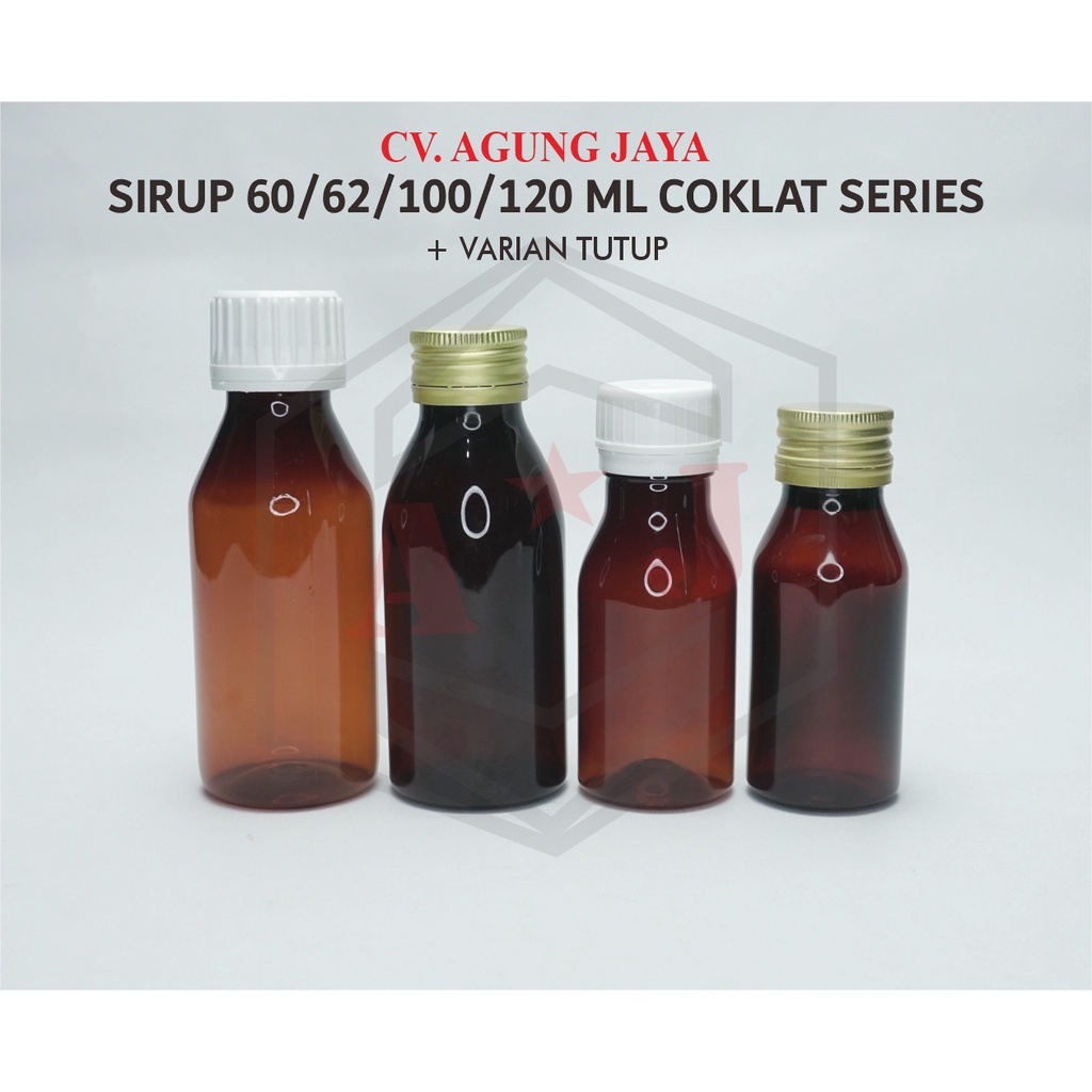 Botol Sirup 100 ml/Botol Sirup /Botol Obat Coklat/100 Ml/120 Ml/Yk