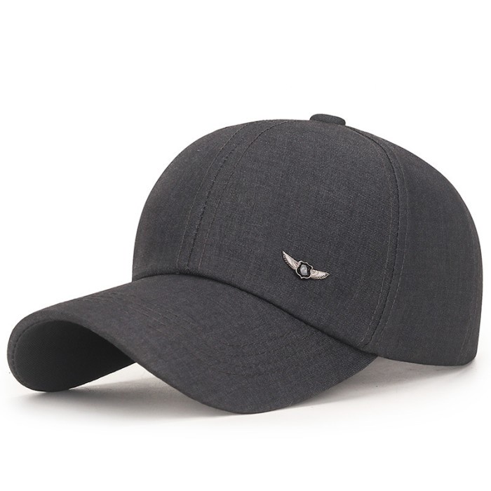 topi  Baseball cap : METAL WINGS - Topi baseball topi pria topi wanita - DARK GRAY(M7N9) Topi Pria D