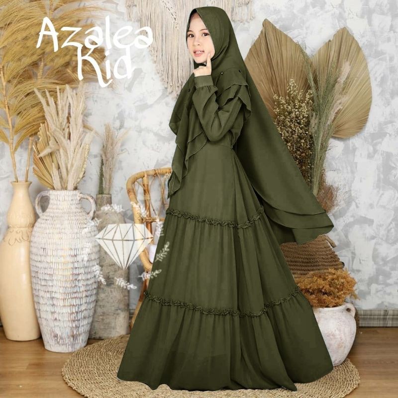 SYARI AZALEA KID PAKAIAN ANAK TANGGUNG PEREMPUAN DRESS GAMIS MAXI MAXY MOSCREPE JILBAB MR ADA VIDEO REAL PICT