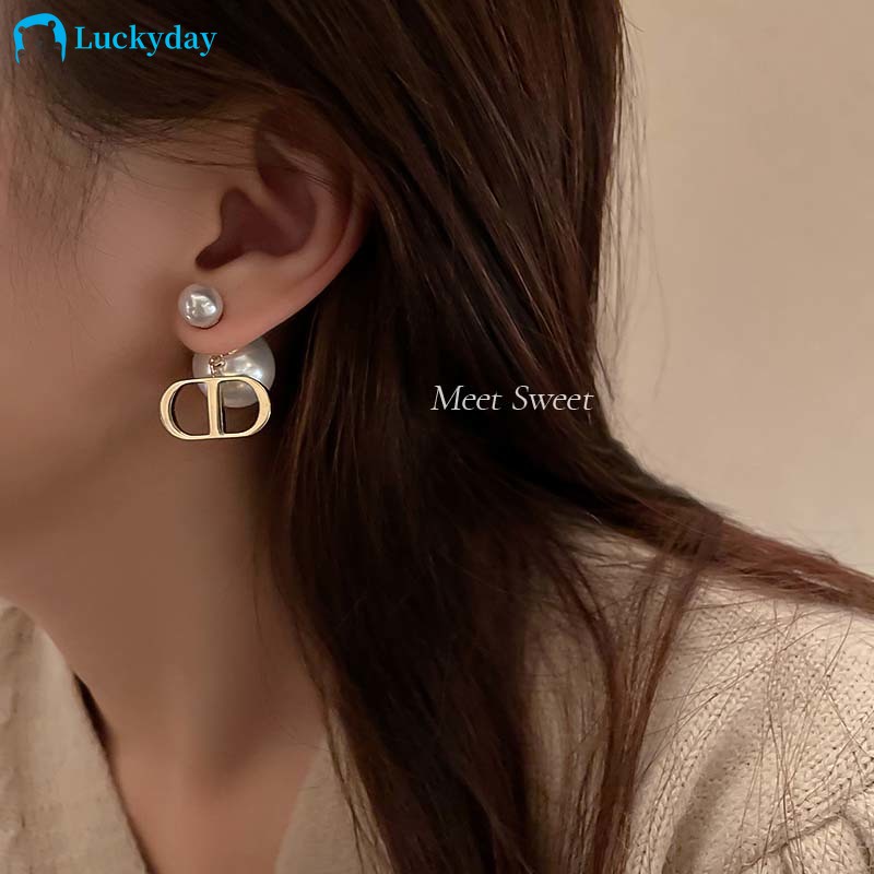 YEEZII Anting Mutiara Besar Warna Emas Untuk Wanita