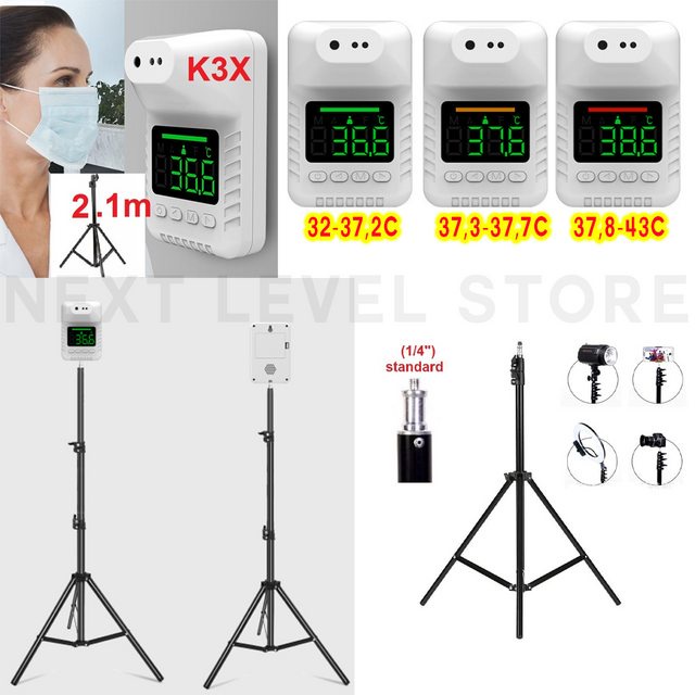 K3X Infrared Thermometer Standing Automatic Termometer FREE TRIPOD 2M