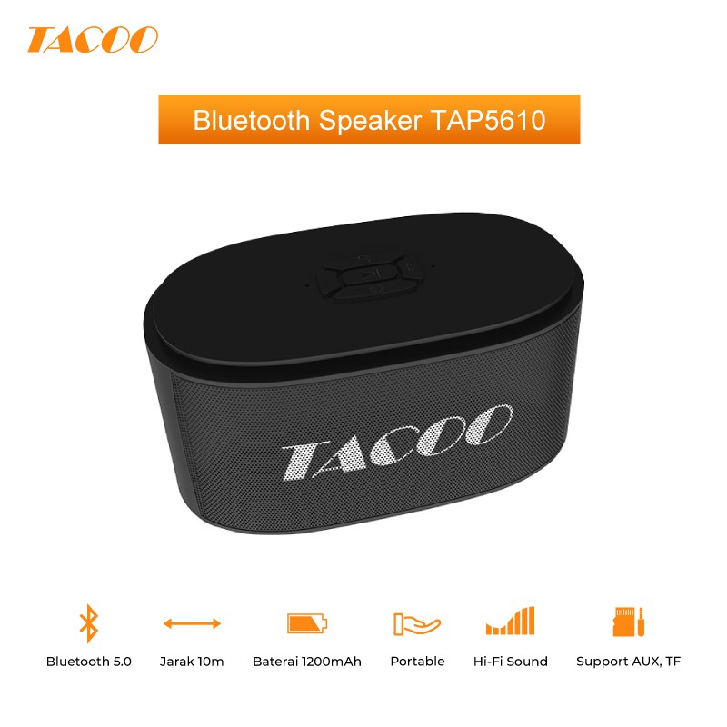 

【NEW PRODUCT】TACOO Bluetooth Speaker TAP5610 Baterai 1200mAh Bass Hi-Fi Sound Portable