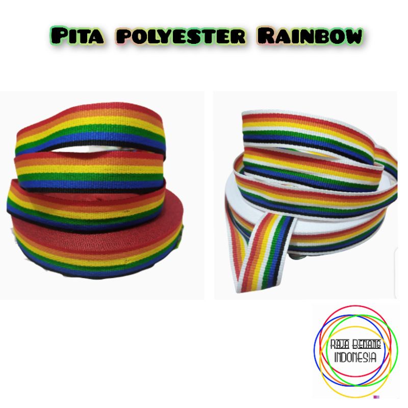 

pita pelangi / pita salur motif pelangi / pita rainbow / pita motif rainbow @ 30 yard/roll dan @ 15 yard / roll