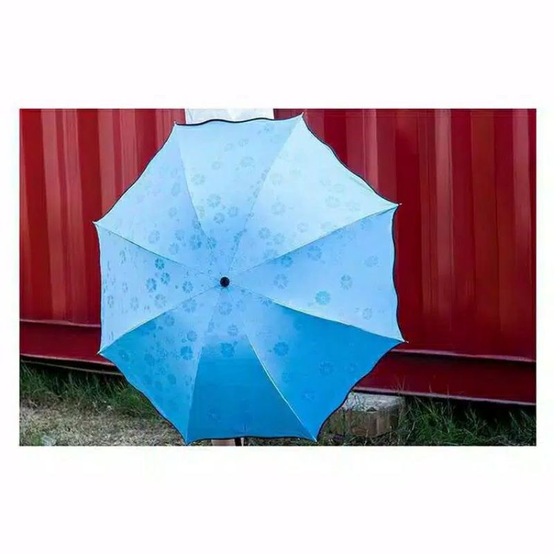 magic umbrella payung lipat 3D ajaib muncul motif jika basah anti UV